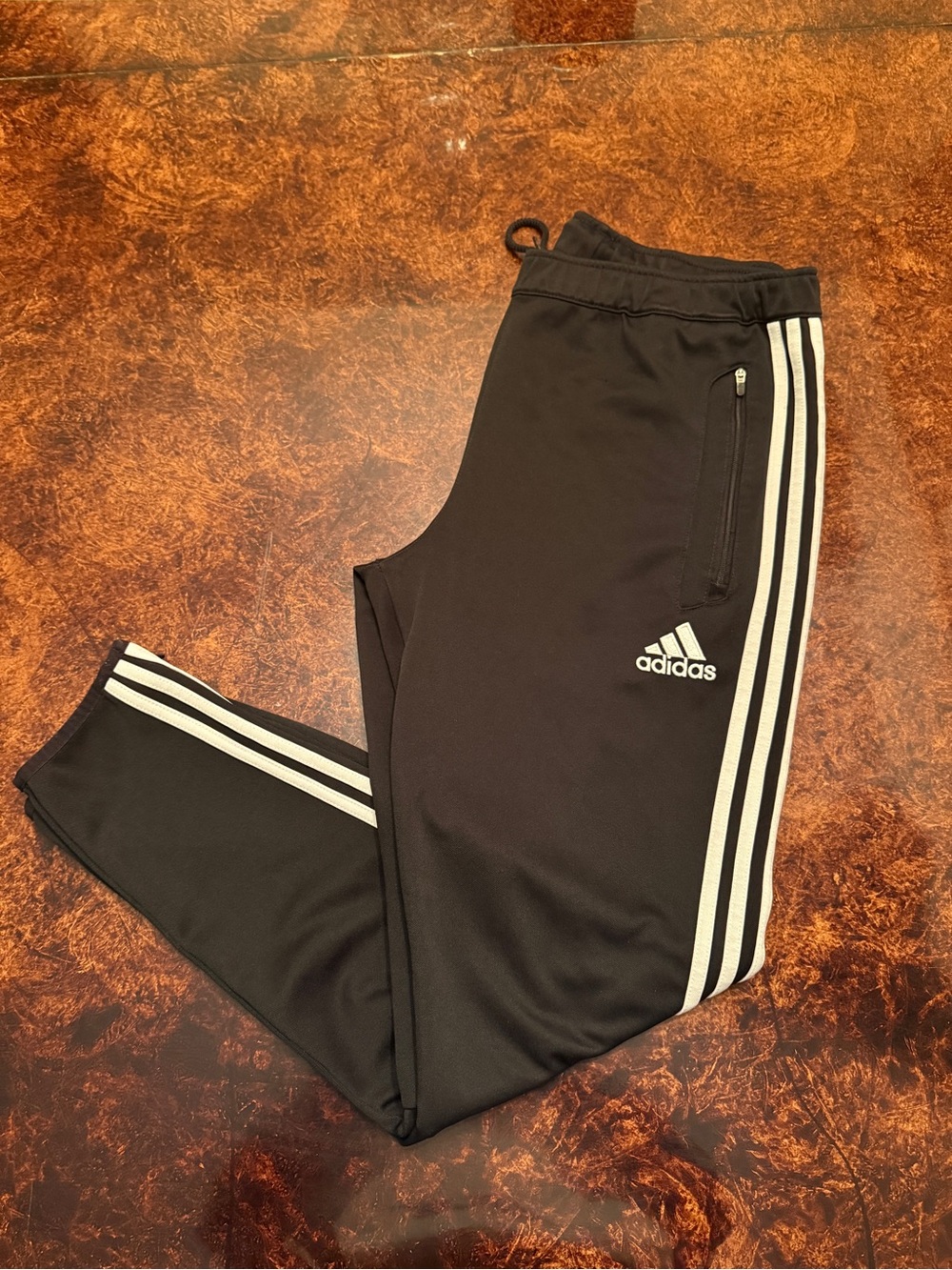 adidas Black Joggers with White Three-Stripes